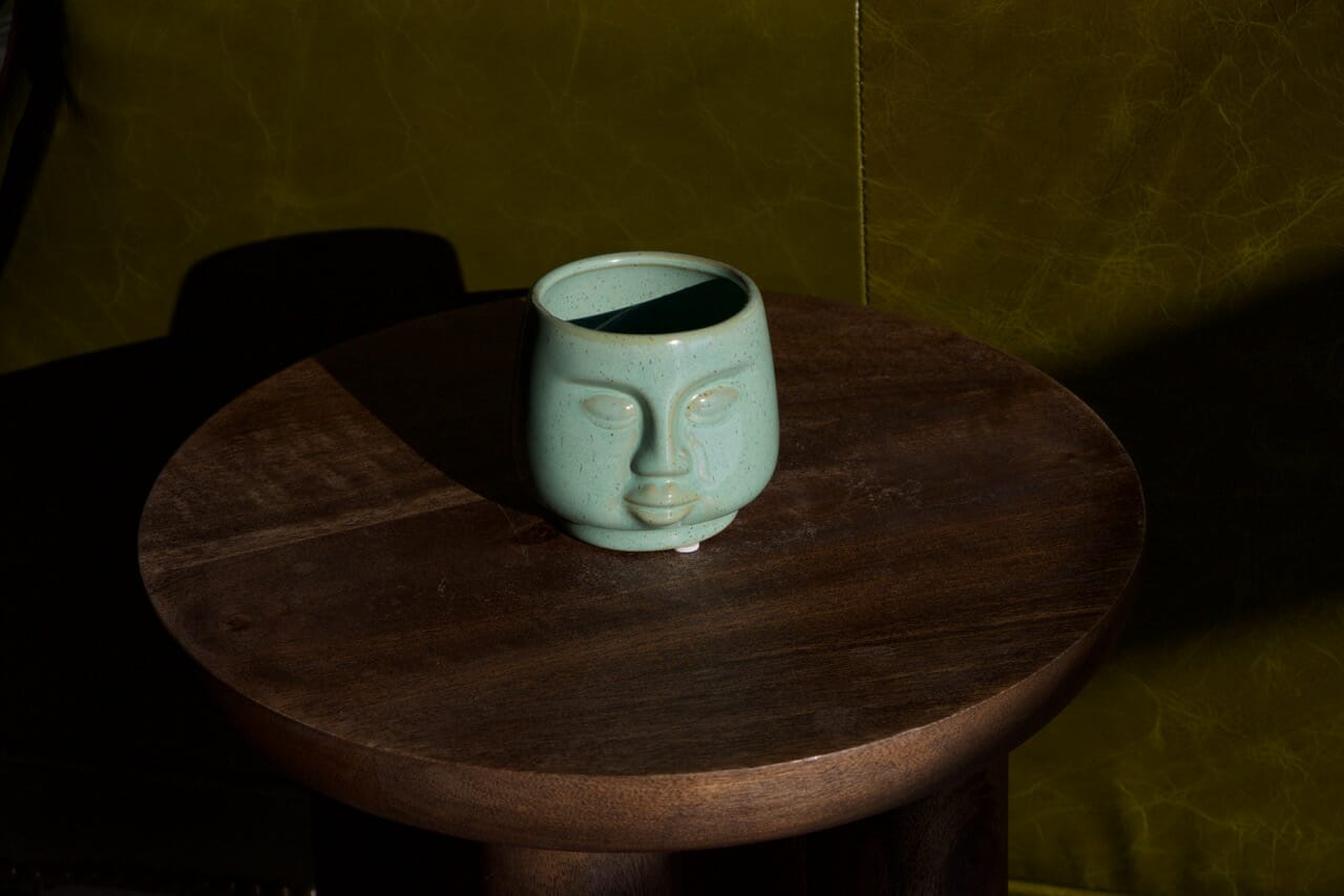 Botanique Face Stoneware Green - Ø6 cm