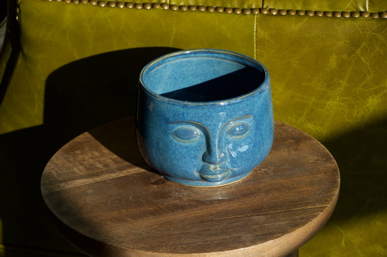 Botanique Face Stoneware Blue - Ø12 cm