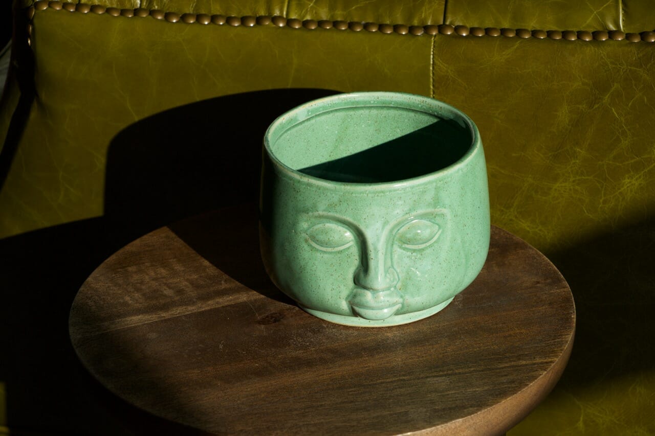 Botanique Face Stoneware Green - Ø12 cm