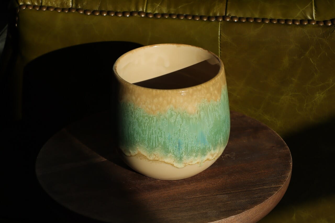 Botanique Glace Stoneware Dark Beige and Green - Ø12 cm